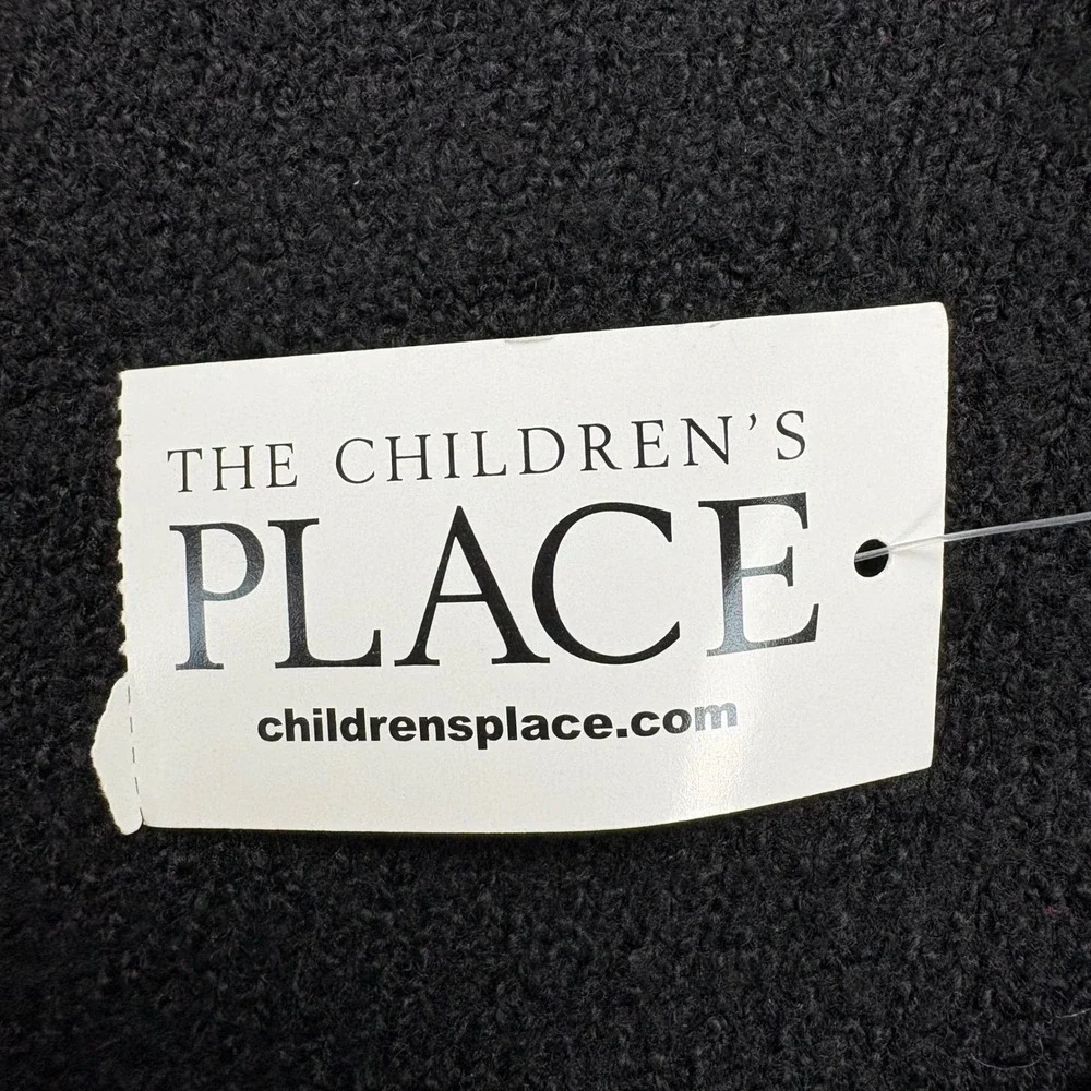 Childrens Place Cardigan Sweater Girls L Black‎ Pink Smiley Face Layering NWT